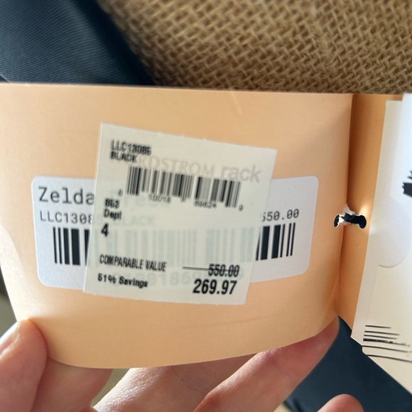 La Ligne Zelda Black Open-back Dress Wool-blend Accordion Pleated Skirt Size 4 - Picture 8 of 12